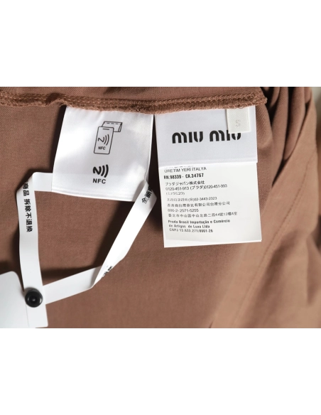 Miu Miu embroidered pocket cotton longsleeved Tshirt,Miu Miu T Shirt,Tshirt,APPAREL