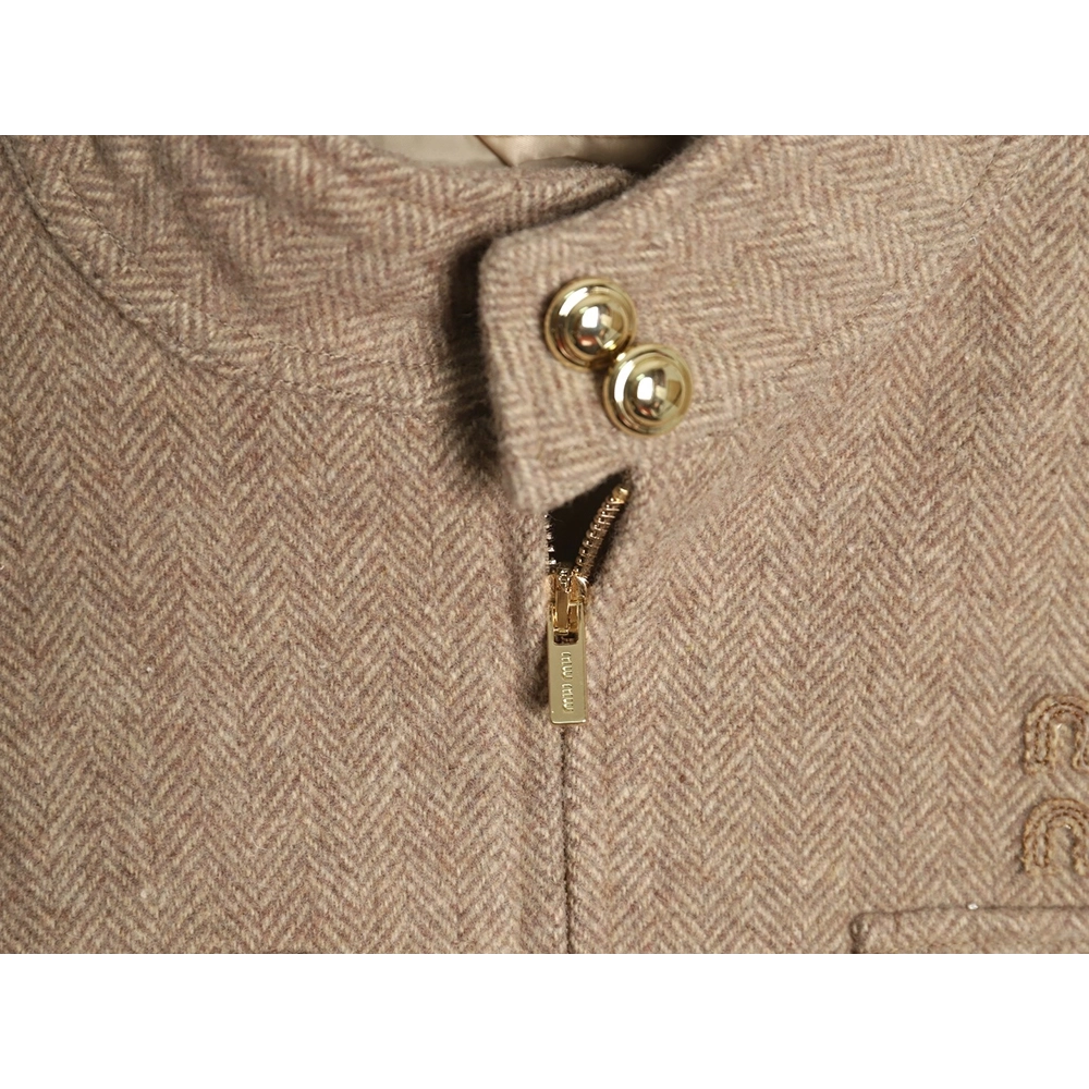 Miu miu herringbone twill pattern jacket,Miu Miu Jacket,Jacket,APPAREL