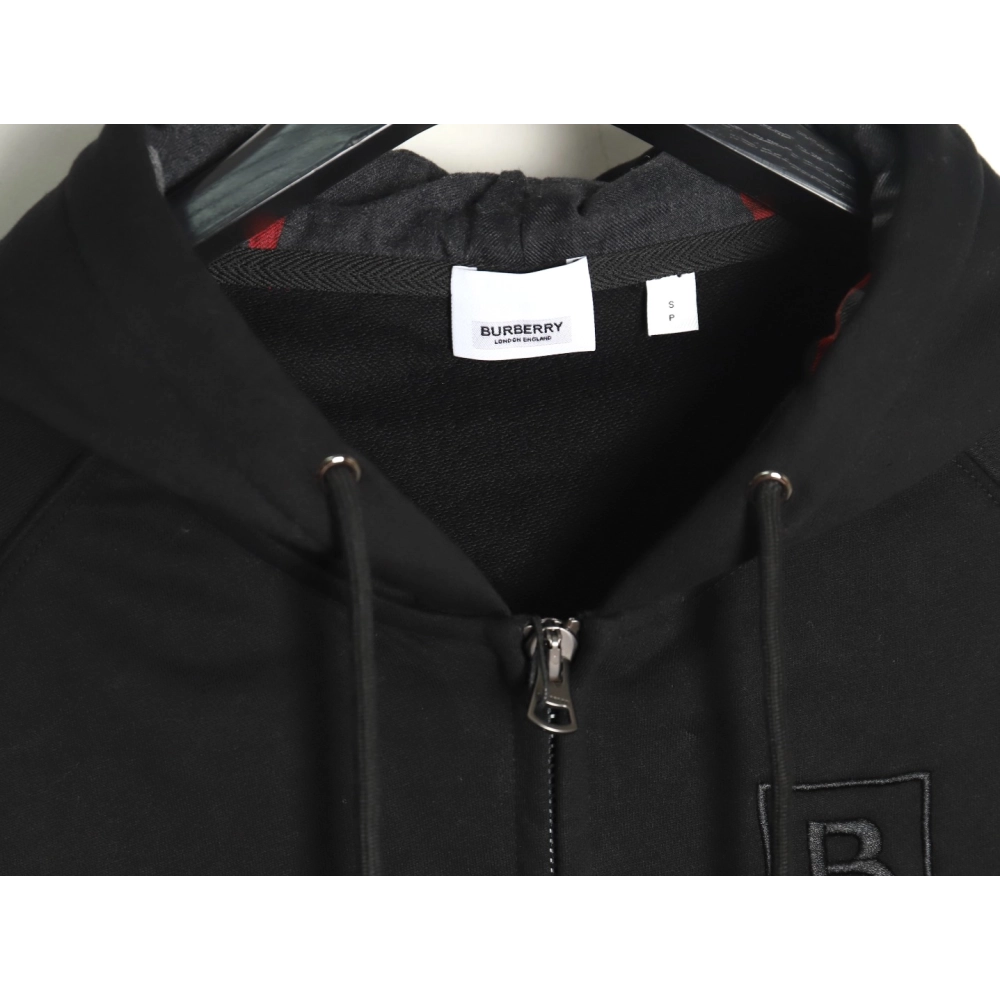 Burberry B plaid hooded zipup hooded sweatshirt,Burberry Sweatshirt,Sweatshirt,APPAREL
