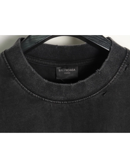 Balenciaga Washed Tape Letters Short Sleeve TShirt,Balenciaga T Shirt,Tshirt,APPAREL