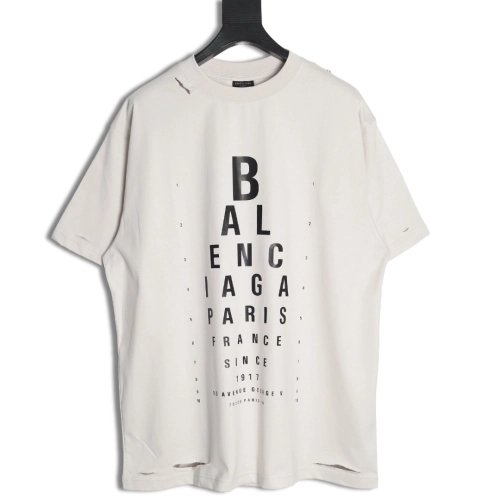Balenciaga Cut Eye Chart Short Sleeve Tshirt,Balenciaga T Shirt,Tshirt,APPAREL