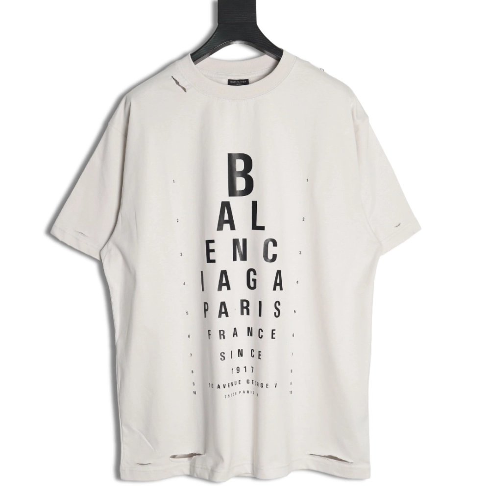 Balenciaga Cut Eye Chart Short Sleeve Tshirt,Balenciaga T Shirt,Tshirt,APPAREL