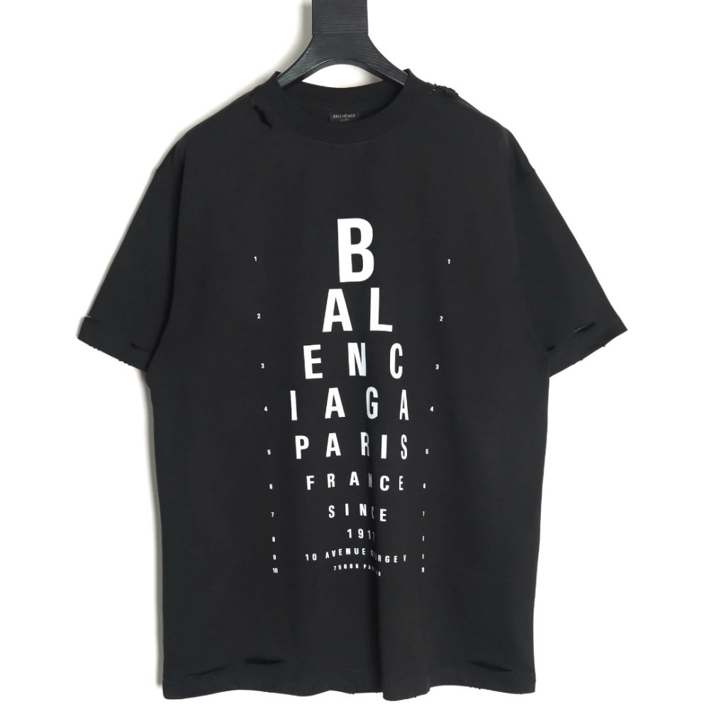Balenciaga Cut Eye Chart Short Sleeve Tshirt,Balenciaga T Shirt,Tshirt,APPAREL