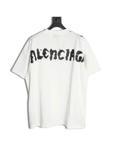 Balenciaga back offset printed shortsleeved Tshirt,Balenciaga T Shirt,Tshirt,APPAREL