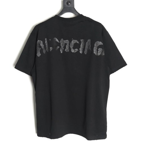 Balenciaga back offset printed shortsleeved Tshirt,Balenciaga T Shirt,Tshirt,APPAREL