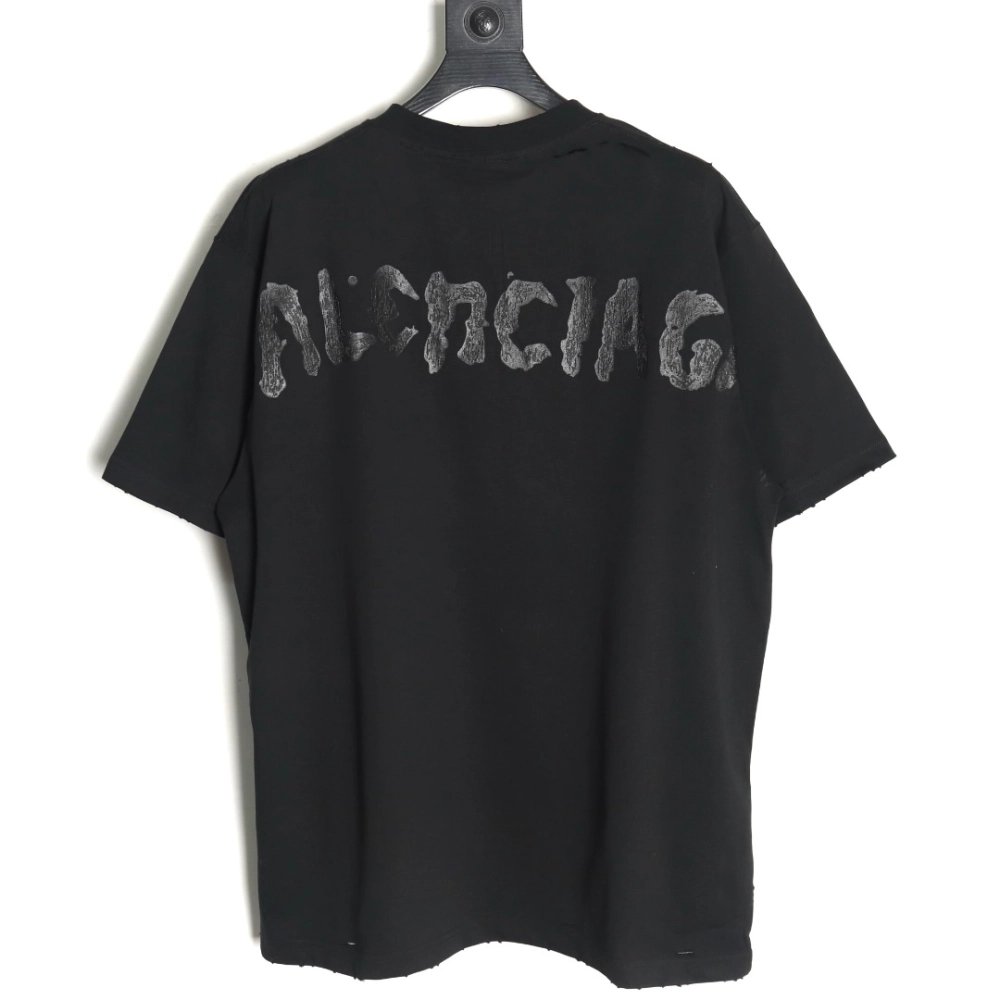 Balenciaga back offset printed shortsleeved Tshirt,Balenciaga T Shirt,Tshirt,APPAREL