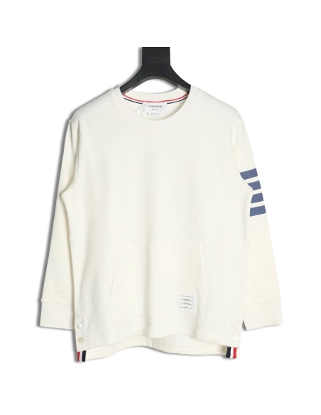 Thom Browne FourBar YarnDyed Crew Neck Sweatshirt,Thom Browne Sweatshirt,Sweatshirt,APPAREL