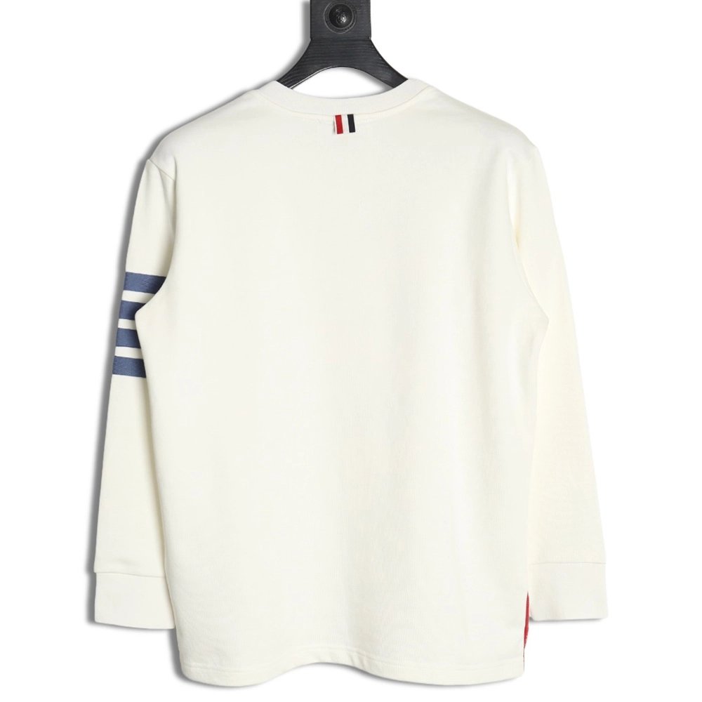 Thom Browne FourBar YarnDyed Crew Neck Sweatshirt,Thom Browne Sweatshirt,Sweatshirt,APPAREL