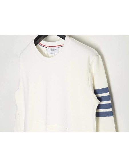 Thom Browne FourBar YarnDyed Crew Neck Sweatshirt,Thom Browne Sweatshirt,Sweatshirt,APPAREL