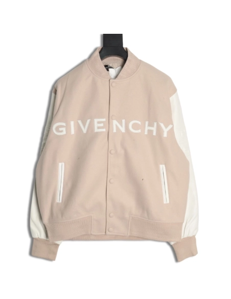 Givenchy embroidered letter patchwork wool baseball jacket,Givenchy Jacket,Jacket,APPAREL