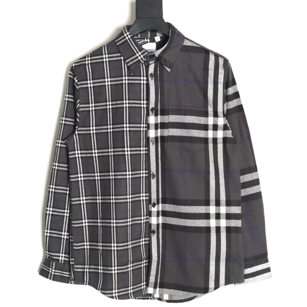 Burberry Double Brushed Striped Check Classic Shirt,Burberry Shirt,Shirt,APPAREL