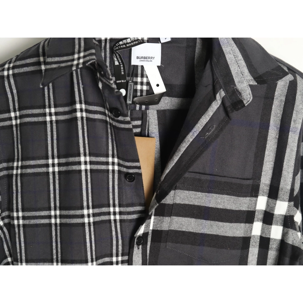 Burberry Double Brushed Striped Check Classic Shirt,Burberry Shirt,Shirt,APPAREL