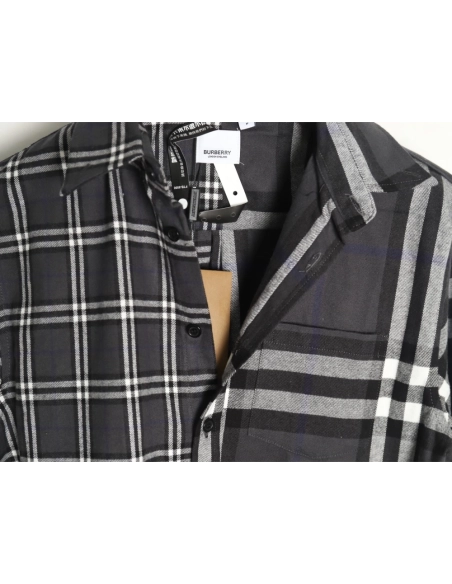Burberry Double Brushed Striped Check Classic Shirt,Burberry Shirt,Shirt,APPAREL