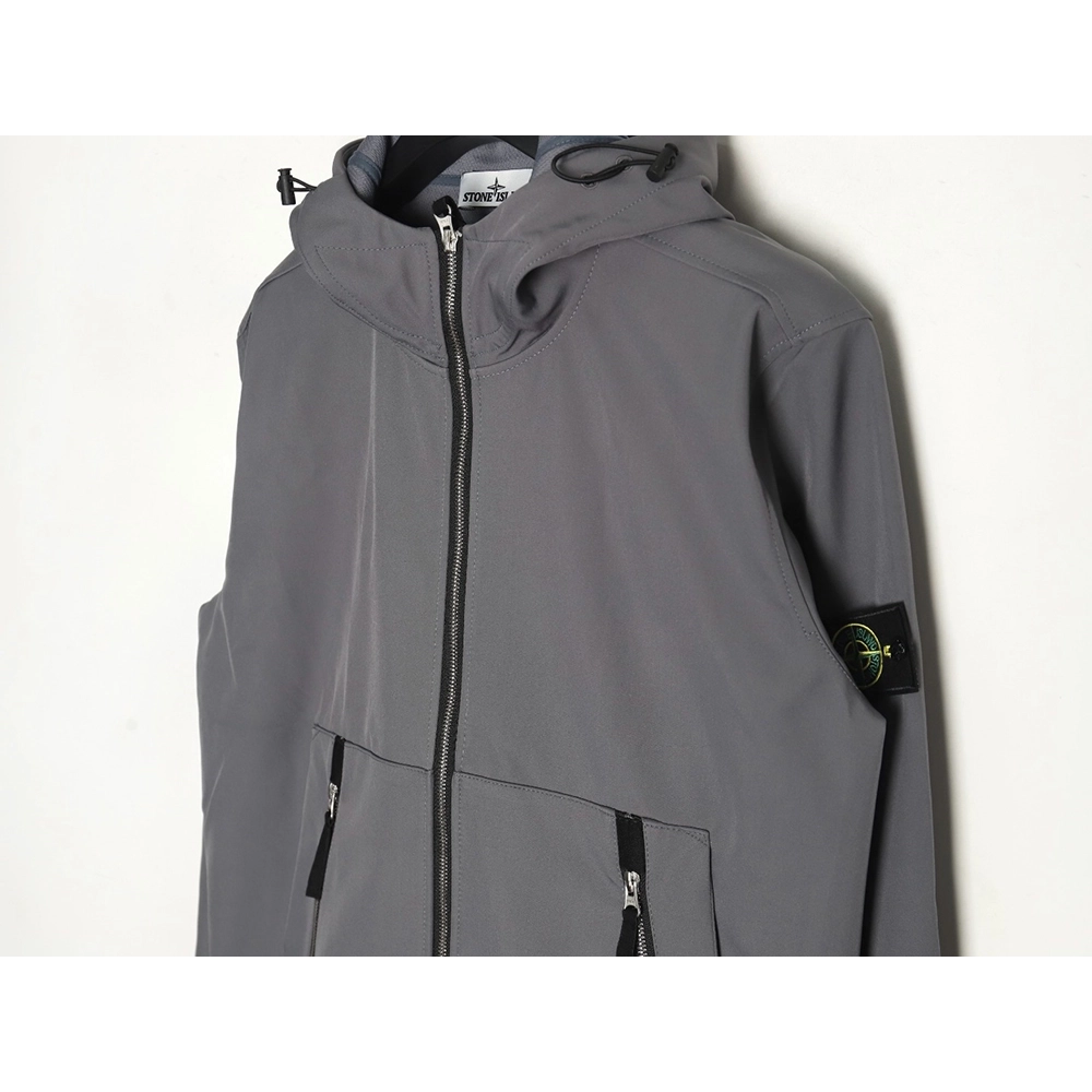 Stone Island Plain Hooded ZipUp Jacket,Stone Island Jacket,Jacket,APPAREL