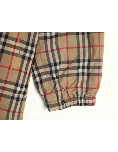 Burberry Check Reversible Button Hooded Jacket,Burberry