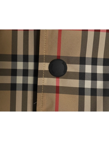 Burberry Check Reversible Button Hooded Jacket,Burberry