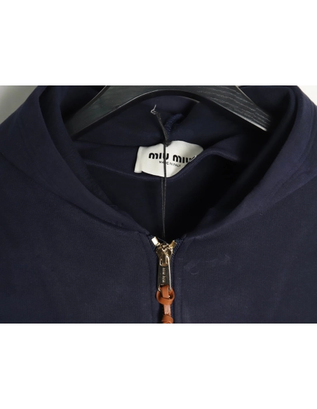 Miu Miu embroidered logo air cotton zip-up jacket,Miu Miu