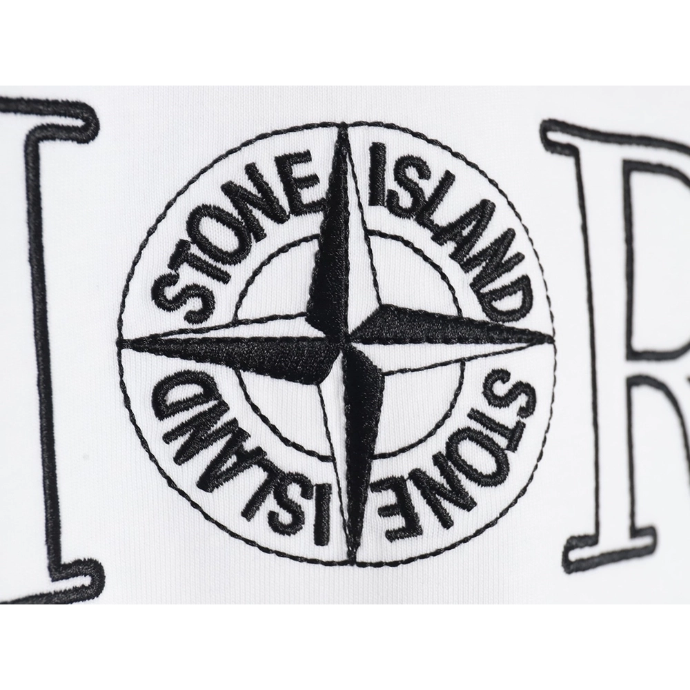 Dior &amp; Stone island co-branded embroidered logo short-sleeved T-shirt,Dior