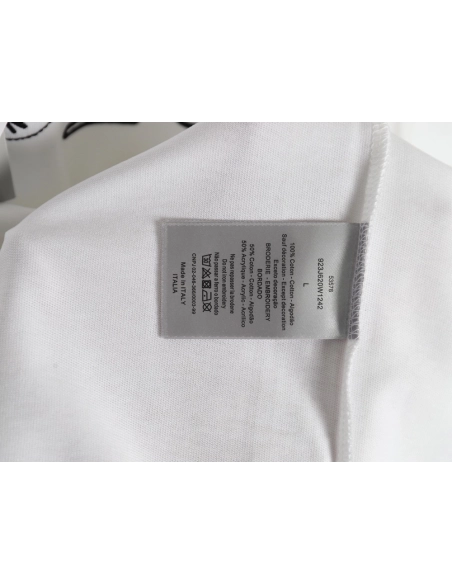 Dior &amp; Stone island co-branded embroidered logo short-sleeved T-shirt,Dior