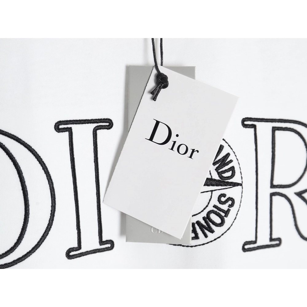 Dior &amp; Stone island co-branded embroidered logo short-sleeved T-shirt,Dior