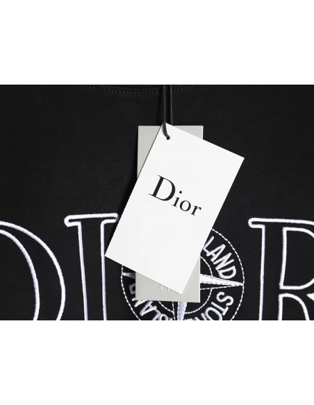 Dior &amp; Stone island co-branded embroidered logo short-sleeved T-shirt TSK1,Dior
