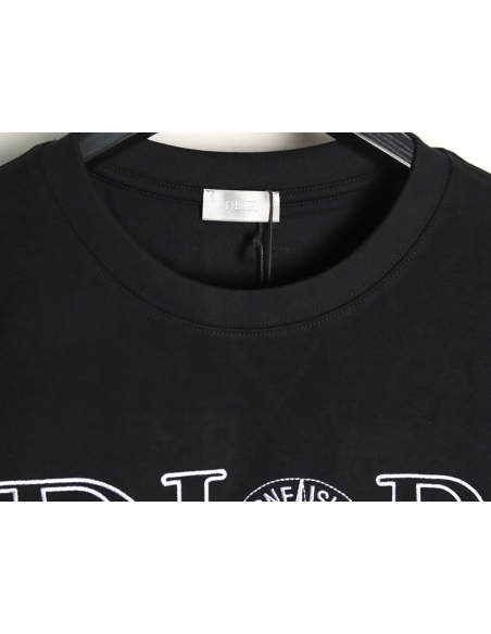 Dior &amp; Stone island co-branded embroidered logo short-sleeved T-shirt TSK1,Dior