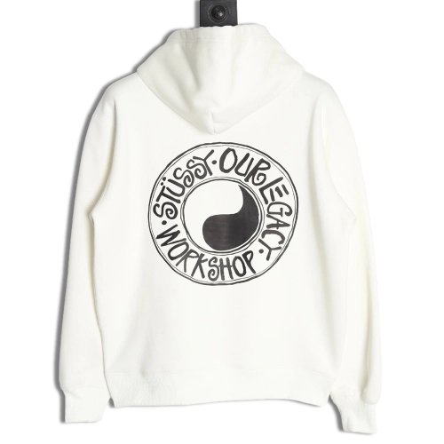 Stussy Tai Chi logo printed hooded plus fleece hoodie,Stussy