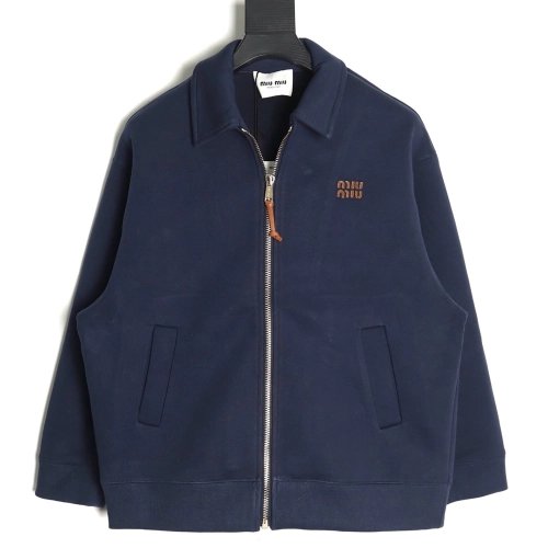 Miu Miu lettering appliqu¨¦ air layer zipper jacket,Miu Miu