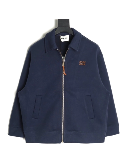 Miu Miu lettering appliqu¨¦ air layer zipper jacket,Miu Miu