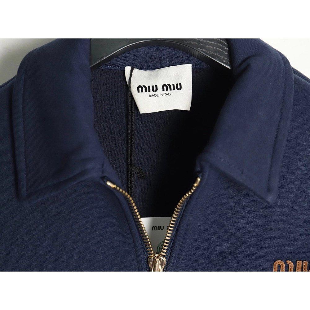 Miu Miu lettering appliqu¨¦ air layer zipper jacket,Miu Miu