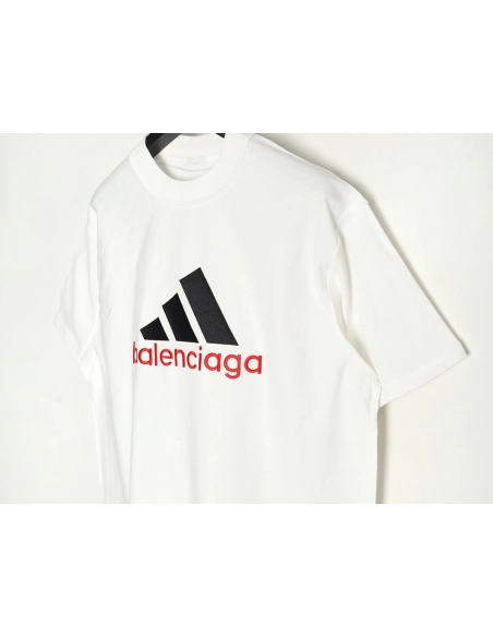 Balenciaga &amp; Adidas co-branded embroidered short-sleeved T-shirt,Balenciaga