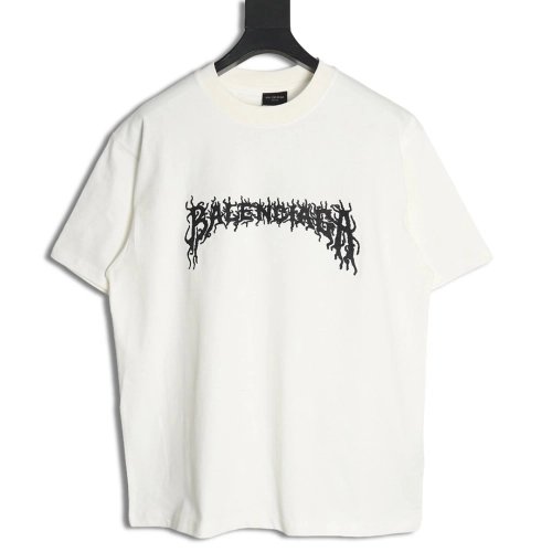 Balenciaga Lettering Embroidered LOGO Short Sleeve T-Shirt,Balenciaga