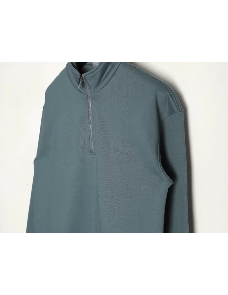 Dior Circular Embroidery Half Zip Stand Collar Sweatshirt TSK1,Dior