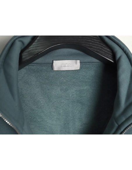 Dior Circular Embroidery Half Zip Stand Collar Sweatshirt TSK1,Dior