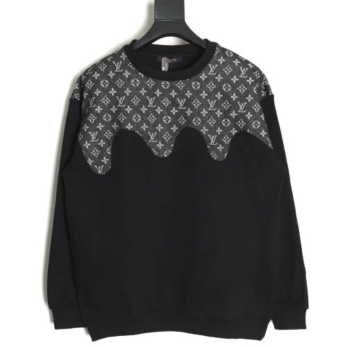 Louis Vuitton monogram stitching round neck long-sleeved T-shirt,Louis Vuitton