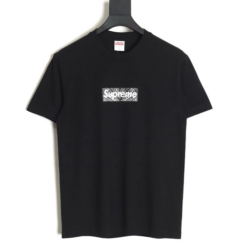 Supreme Bandana Cashew Box Logo Printed Short Sleeves,Supreme