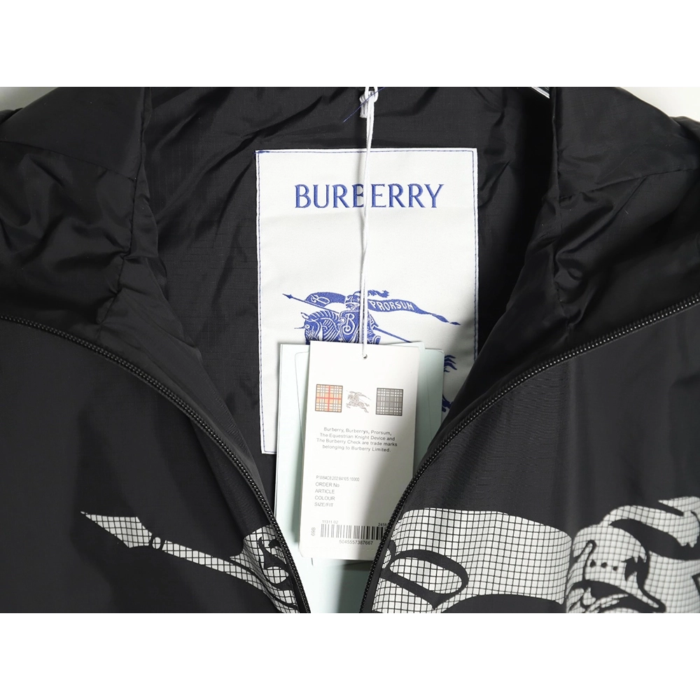 Burberry Equestrian Rider Logo Nylon Jacket,Burberry