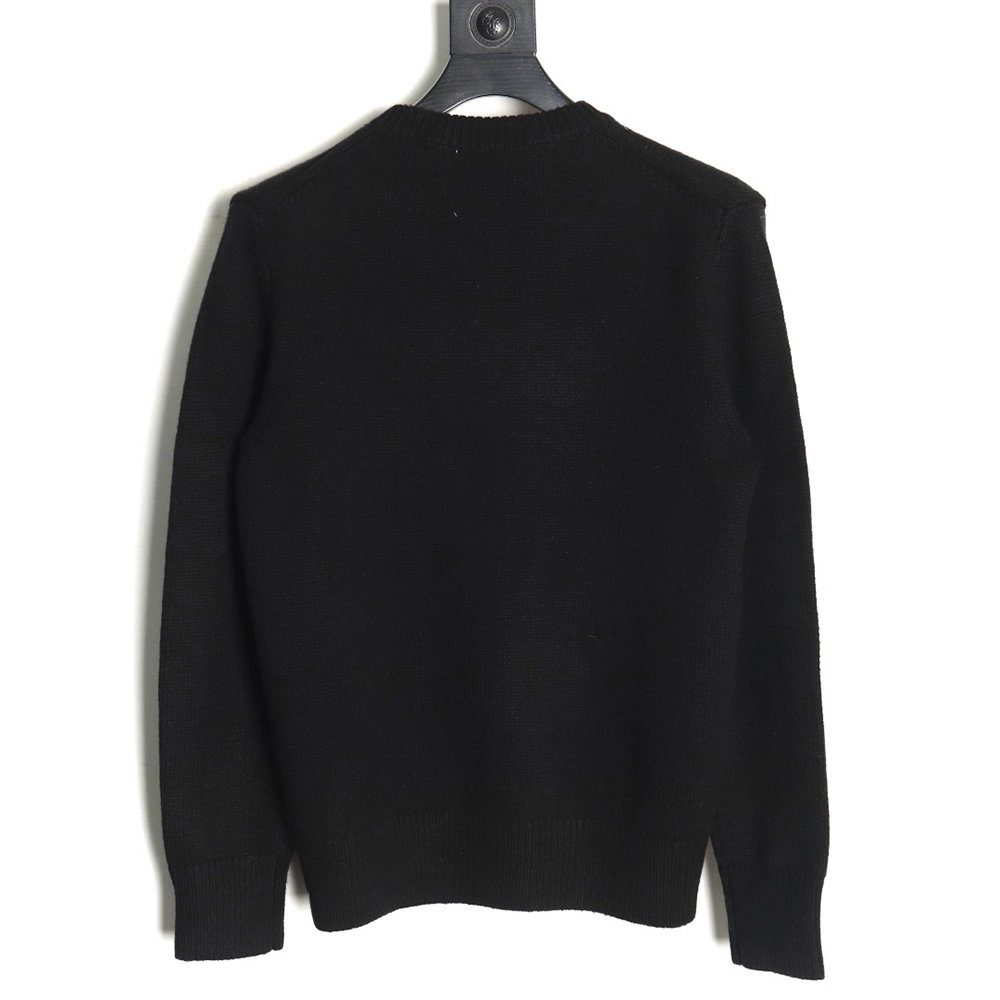 Burberry Equestrian Knight Logo Cashmere Blend Crew Neck Sweater TSK1,Burberry