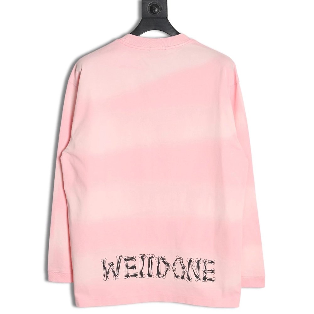 We11 Done cute heart skull gradient print long sleeve T-shirt,We11done