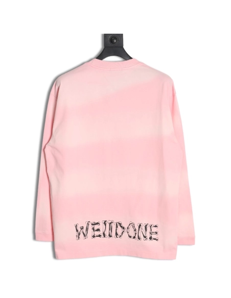 We11 Done cute heart skull gradient print long sleeve T-shirt,We11done