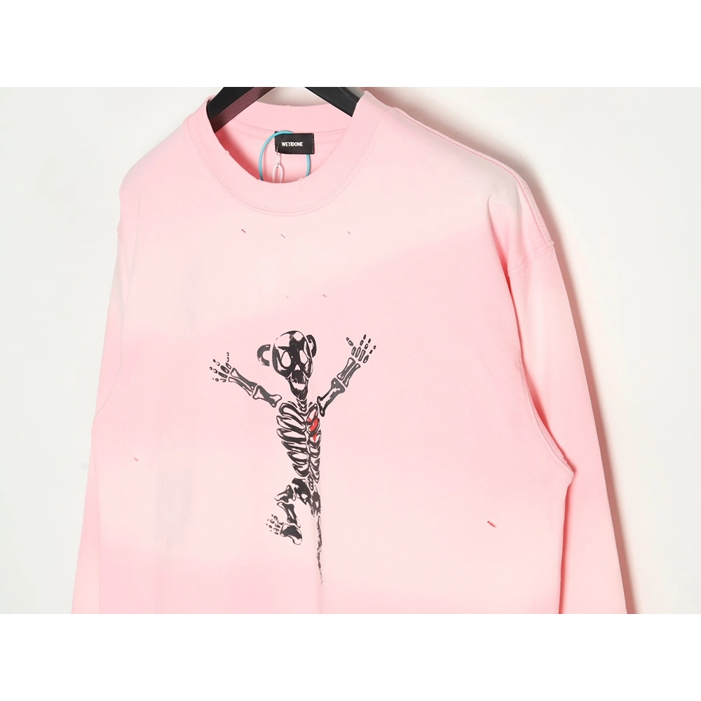 We11 Done cute heart skull gradient print long sleeve T-shirt,We11done