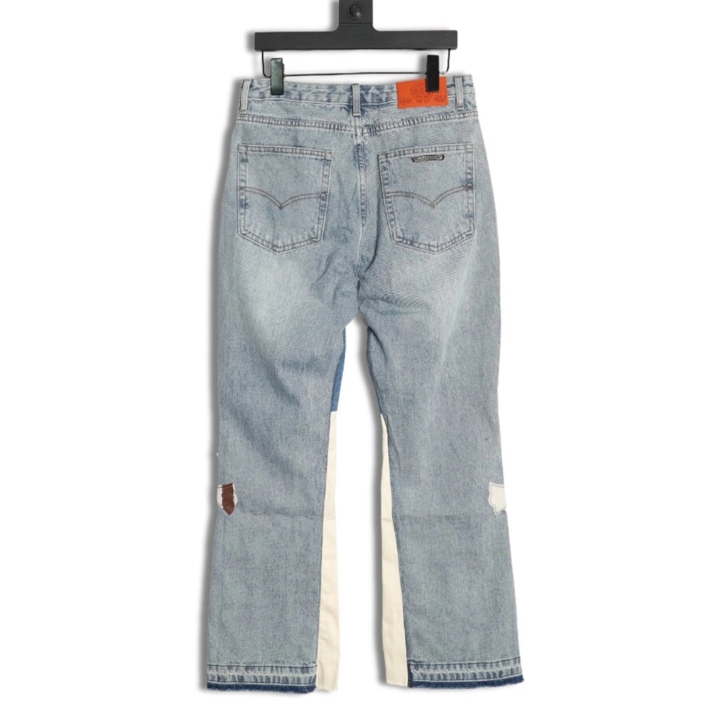 Chrome Hearts Flared Destroyed Leather Jeans,Chrome Hearts