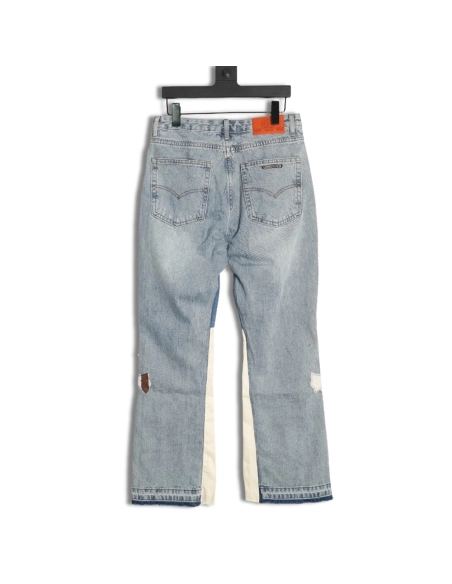 Chrome Hearts Flared Destroyed Leather Jeans,Chrome Hearts