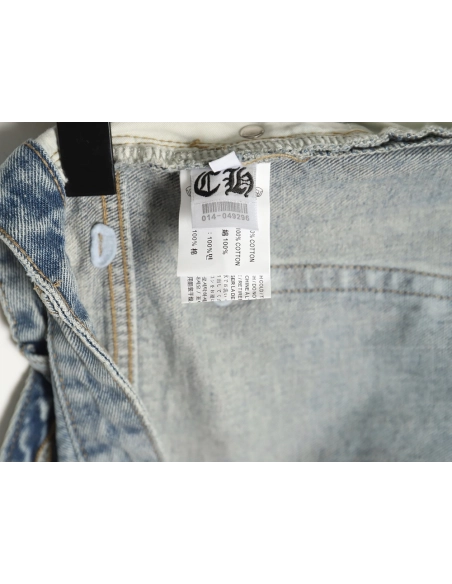 Chrome Hearts Flared Destroyed Leather Jeans,Chrome Hearts