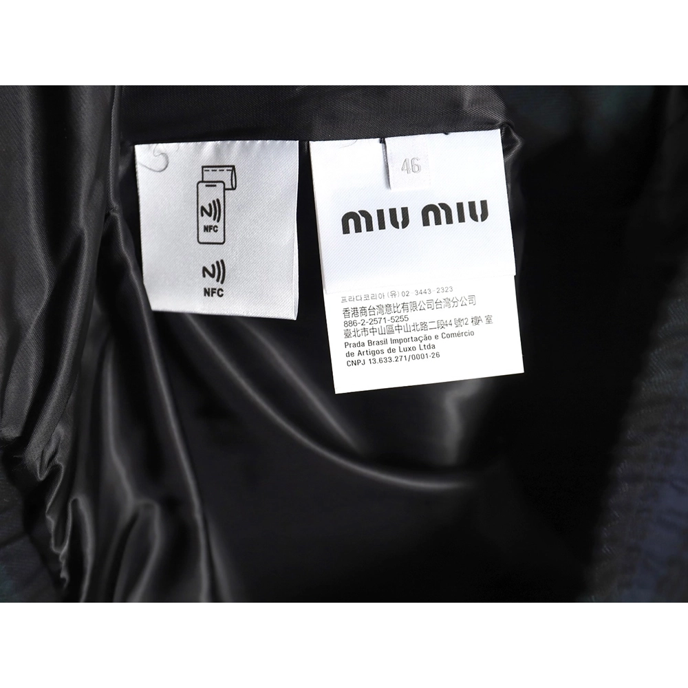 Miu Miu Green Check Wool Plaid Jacket,Miu Miu