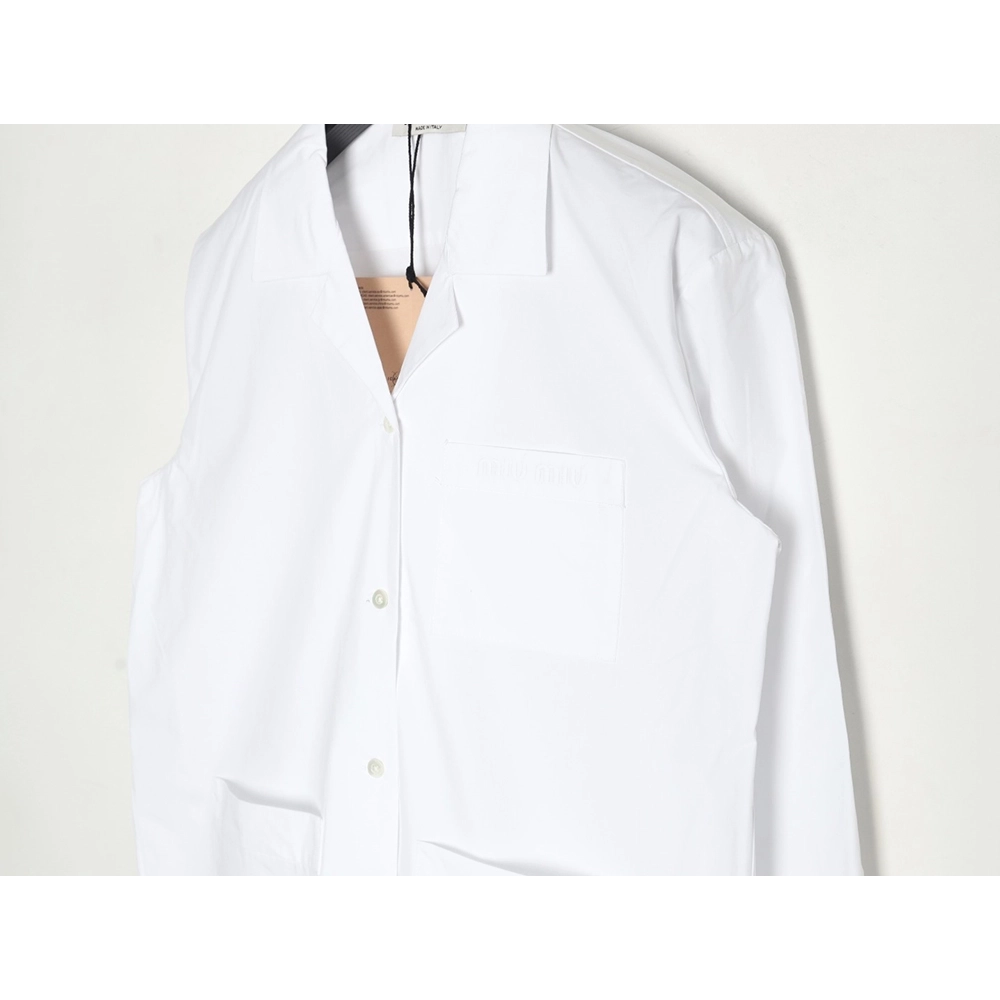 Miu Miu poplin pocket lapel long sleeve shirt,Miu Miu