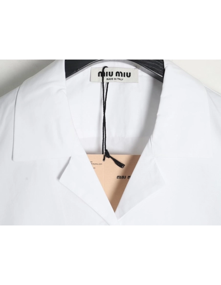 Miu Miu poplin pocket lapel long sleeve shirt,Miu Miu