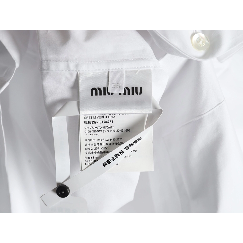 Miu Miu poplin pocket lapel long sleeve shirt,Miu Miu