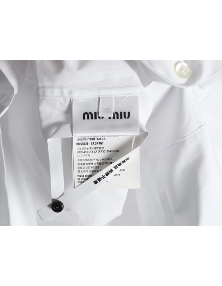 Miu Miu poplin pocket lapel long sleeve shirt,Miu Miu
