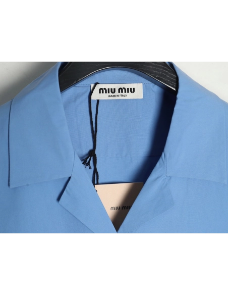 Miu Miu poplin pocket lapel long sleeve shirt TSK1,Miu Miu